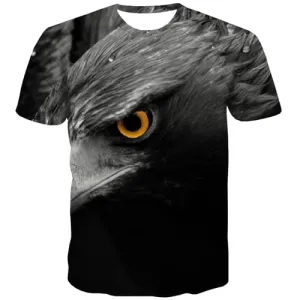 Animal T-shirt Men Feather Tshirts Casual Eye Shirt Print Leisure Tshirt Anime Hip Hop T shirts Funny Short Sleeve Hip hop