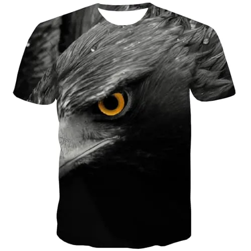 Animal T-shirt Men Feather Tshirts Casual Eye Shirt Print Leisure Tshirt Anime Hip Hop T shirts Funny Short Sleeve Hip hop
