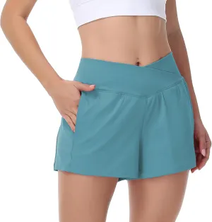Blaosn Flowy Athletic Shorts for Women Workout Running Gym Yoga Sweat Short Pants with Pockets Cute Clothes Summer Outfits