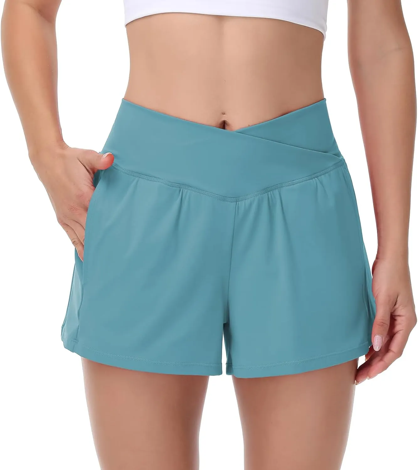 Blaosn Flowy Athletic Shorts for Women Workout Running Gym Yoga Sweat Short Pants with Pockets Cute Clothes Summer Outfits