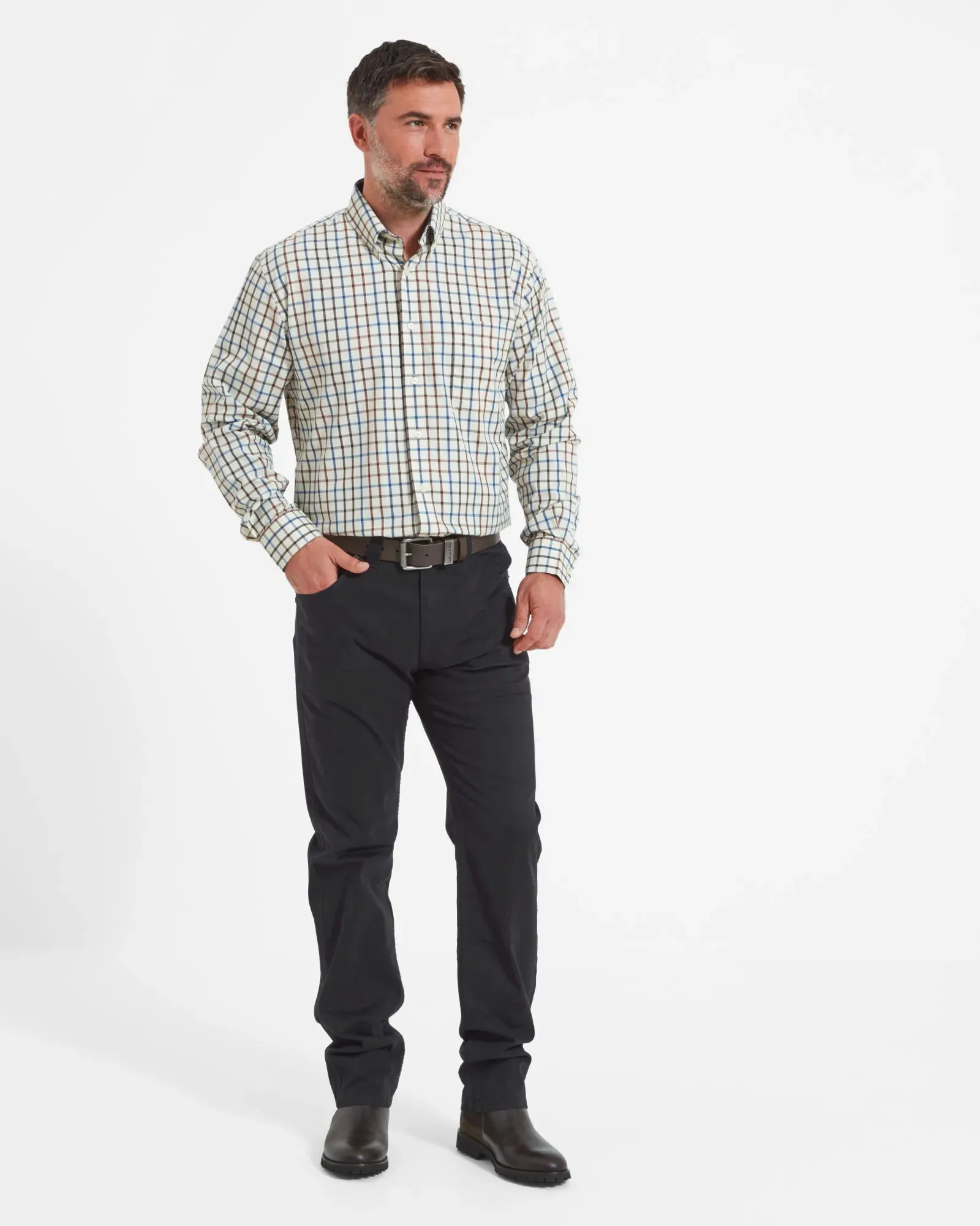 Brancaster Classic Shirt - Brown/Navy Check