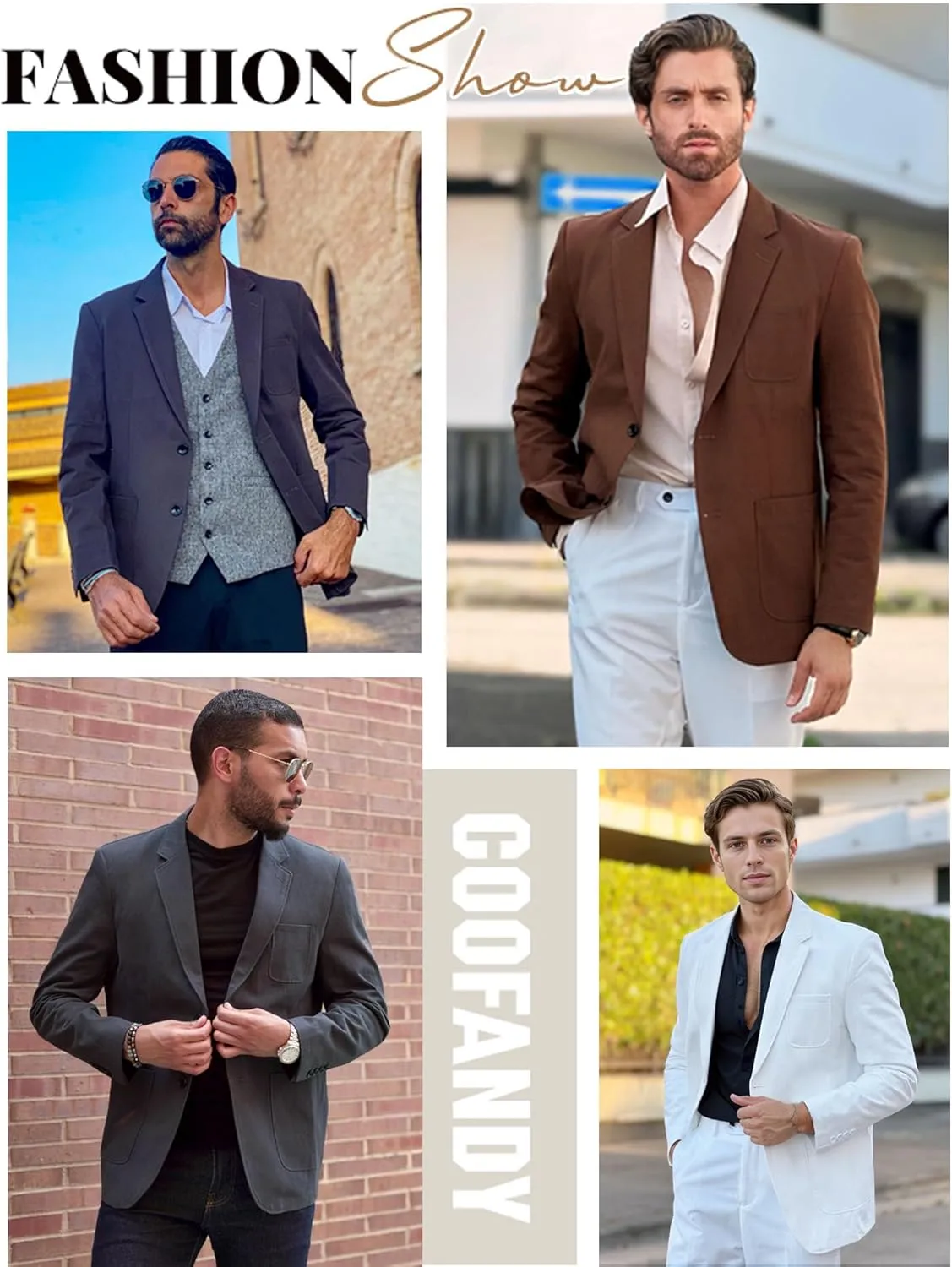 COOFANDY Men's Casual Blazer Regular Fit Cotton Sport Coat Machine Washable Suit Jacket