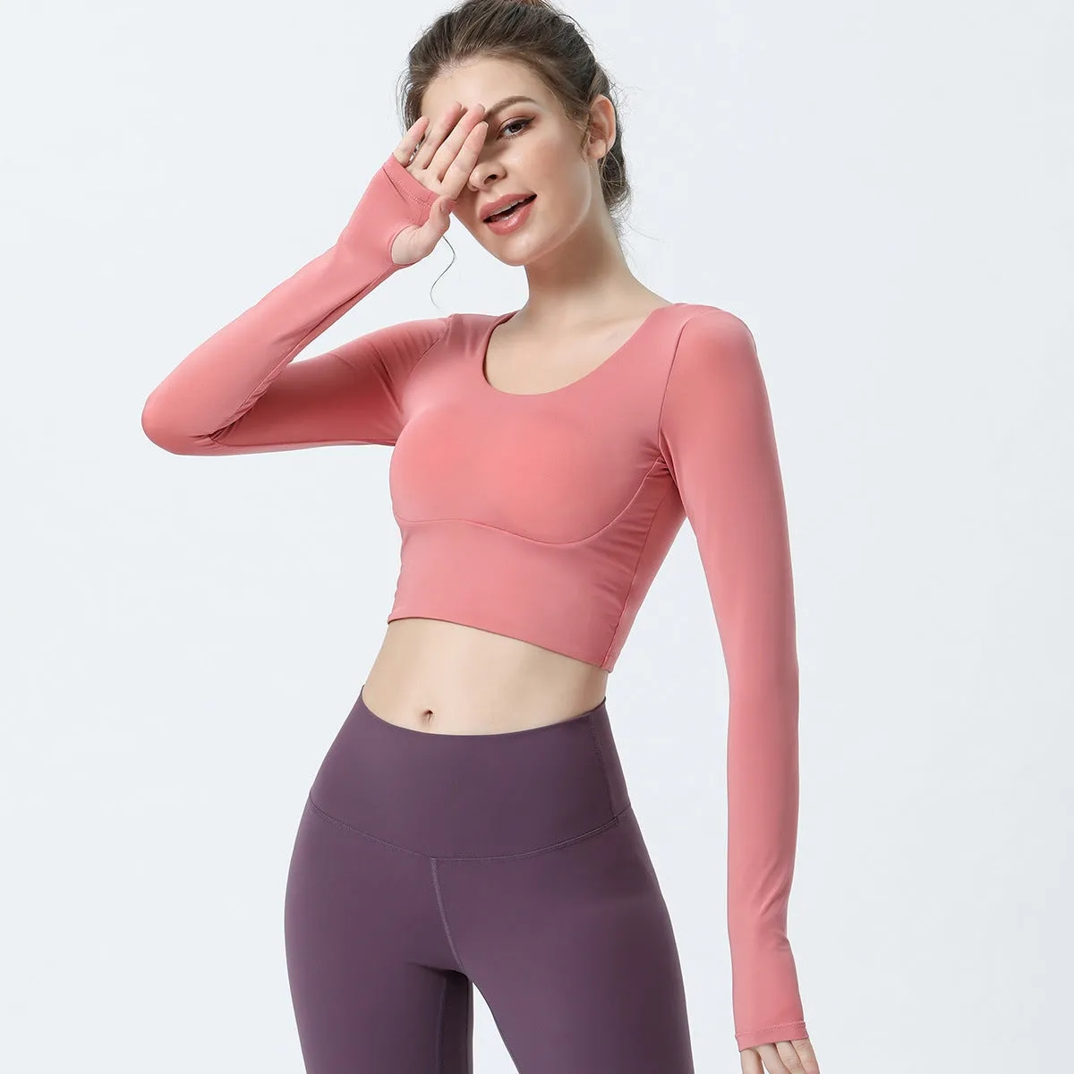Crisscross Sexy Back Cropped Shirt Built-in Bra