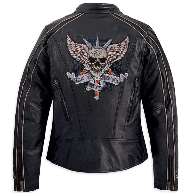 Death Before Dishonor Print Iron-On Patch For Jackets / Large Embroidered Biker Patches For Clothes