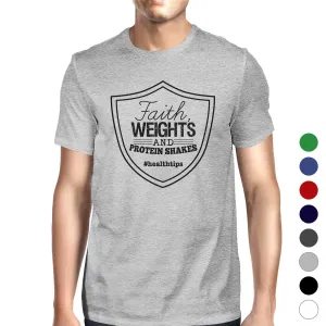 Faith Weights Mens Cool Cotton Round Neck T-Shirt For Exercise Gift