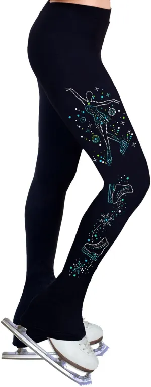 Figure Skating Practice Pants with Spangles S101B - Child Sizes