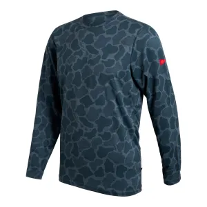 FLORENCE MARINE AIRTEX LONGSLEEVE SHIRT - HEATHER SEA BLUE