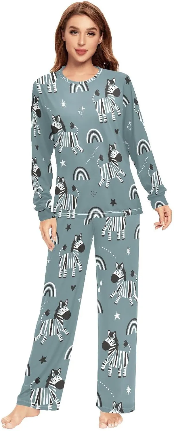 Fustylead Various of Background Unisex Pajamas Set Long Sleeve Flower Floral Print Top and Bottom Sleepwear for Men & Women