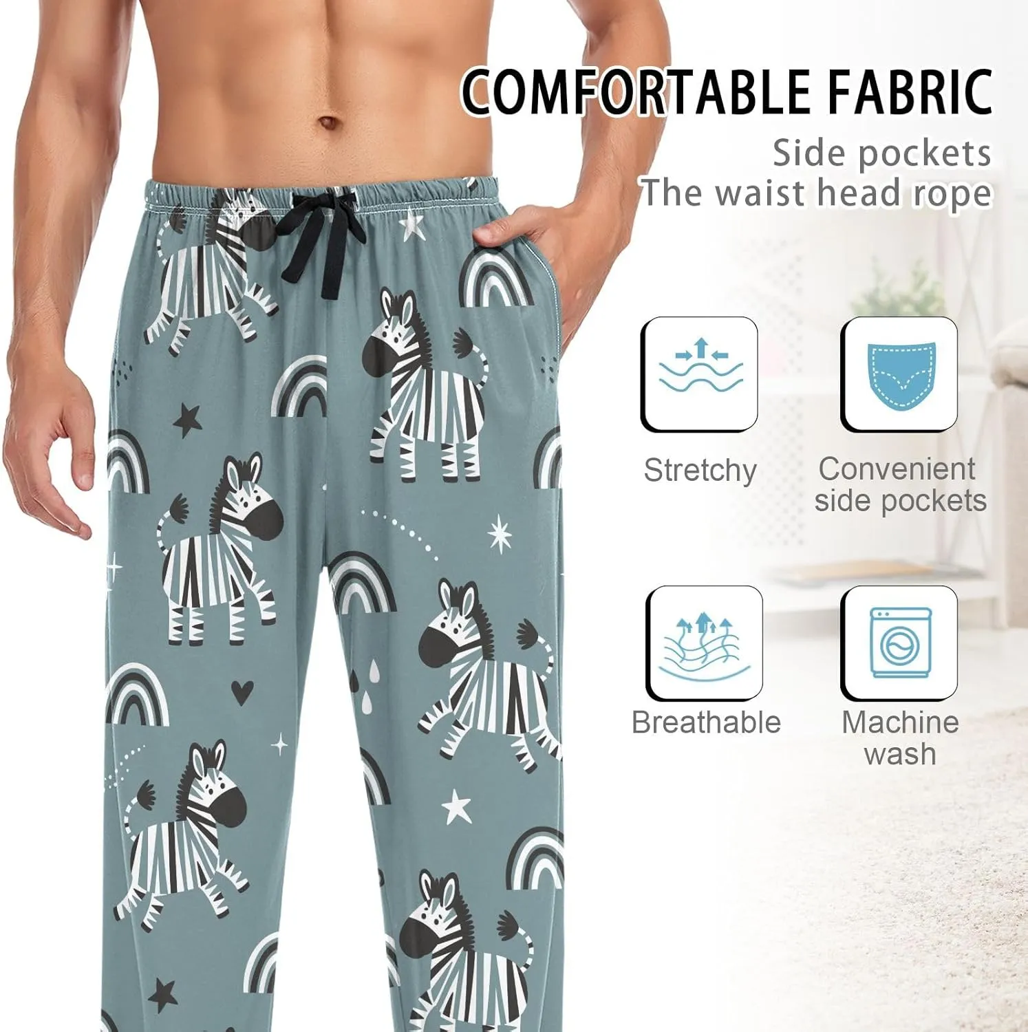 Fustylead Various of Background Unisex Pajamas Set Long Sleeve Flower Floral Print Top and Bottom Sleepwear for Men & Women