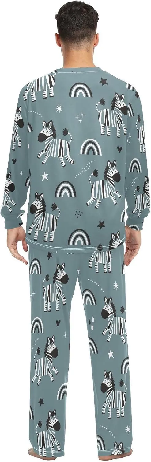 Fustylead Various of Background Unisex Pajamas Set Long Sleeve Flower Floral Print Top and Bottom Sleepwear for Men & Women
