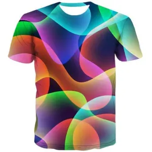 Geometric T-shirt Men Abstract Tshirt Printed Colorful T shirts Funny Leisure Tshirt Anime Psychedelic T-shirts Graphic