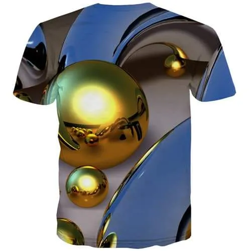 Geometric T-shirt Men Metal Tshirts Cool Punk Tshirts Novelty Abstract T-shirts Graphic Short Sleeve Hip hop Men Digital