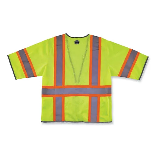 Glowear 8346z Class 3 Two-tone Hi-vis Surveyor Zipper Vest, Large/x-large, Lime, Ships In 1-3 Business Days