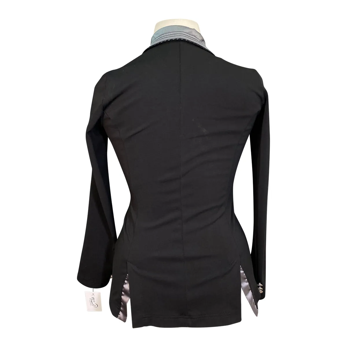 Grand Prix Custom 'Classic' Sport Show Coat in Black w/Grey - Women's 12 Tall (US 6 Tall)