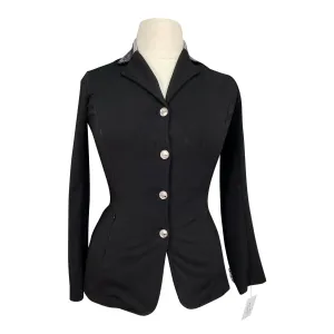 Grand Prix Custom 'Classic' Sport Show Coat in Black w/Grey - Women's 12 Tall (US 6 Tall)