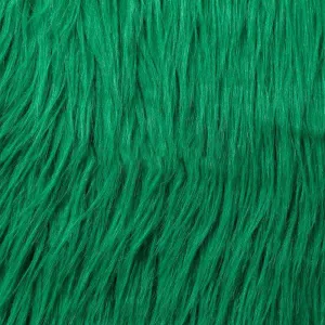Green Luxury Long Pile Shaggy Faux Fur Fabric