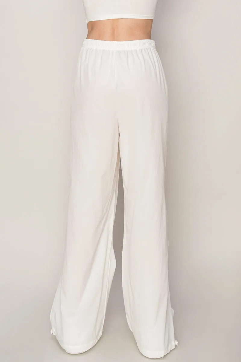 HF24E695-Drawstring Parachute Pants
