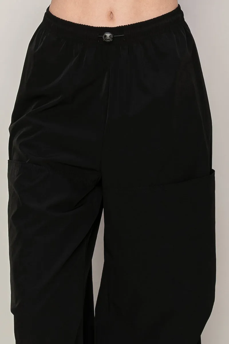 HF24E695-Drawstring Parachute Pants