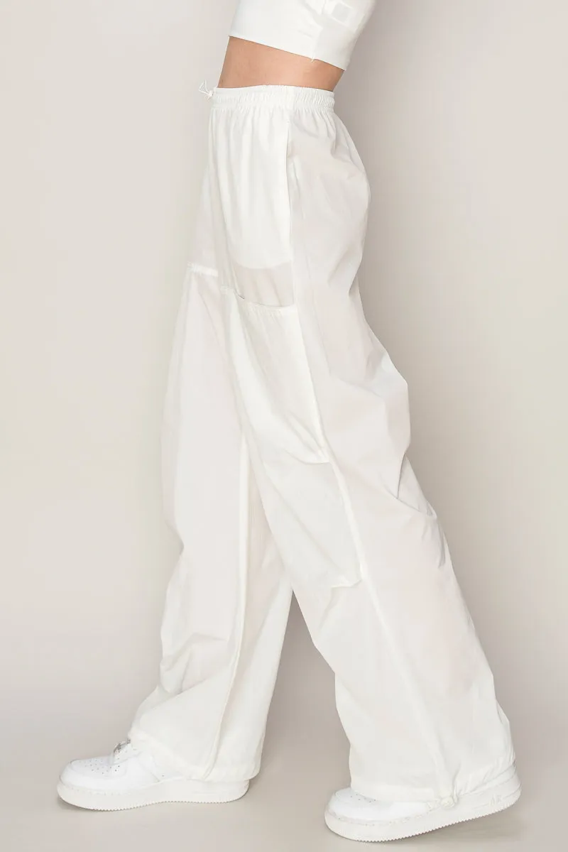 HF24E695-Drawstring Parachute Pants