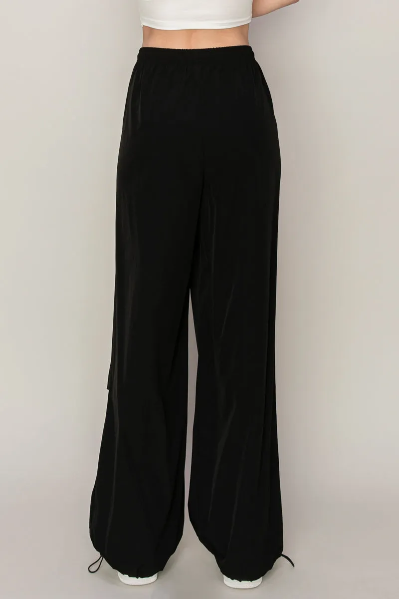 HF24E695-Drawstring Parachute Pants
