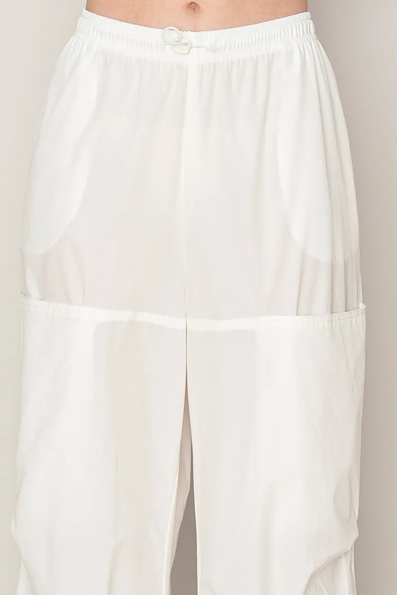 HF24E695-Drawstring Parachute Pants