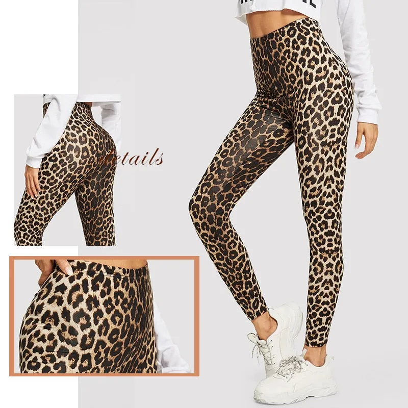 High Waist Leopard Print Leggings ActiveWear Women Fitness Skinny Leggings Fashion Athleisure Leggings