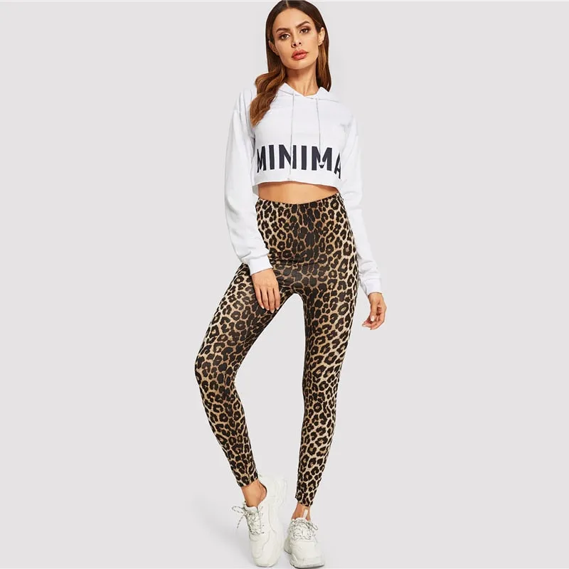 High Waist Leopard Print Leggings ActiveWear Women Fitness Skinny Leggings Fashion Athleisure Leggings