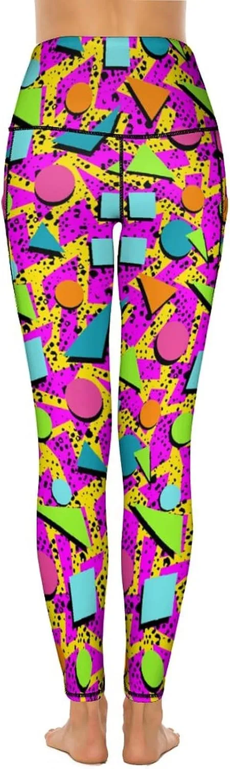 High Waist Yoga Pants for Women with Pockets, Tummy Control Running Sports Workout Yoga Leggings