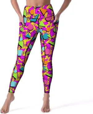 High Waist Yoga Pants for Women with Pockets, Tummy Control Running Sports Workout Yoga Leggings