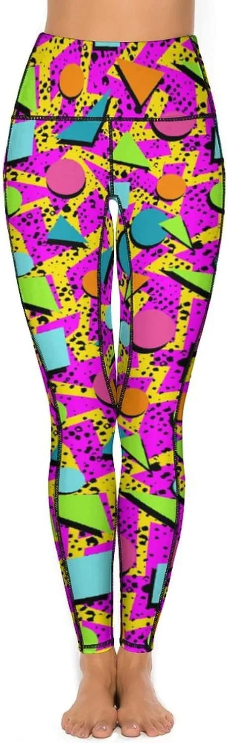 High Waist Yoga Pants for Women with Pockets, Tummy Control Running Sports Workout Yoga Leggings
