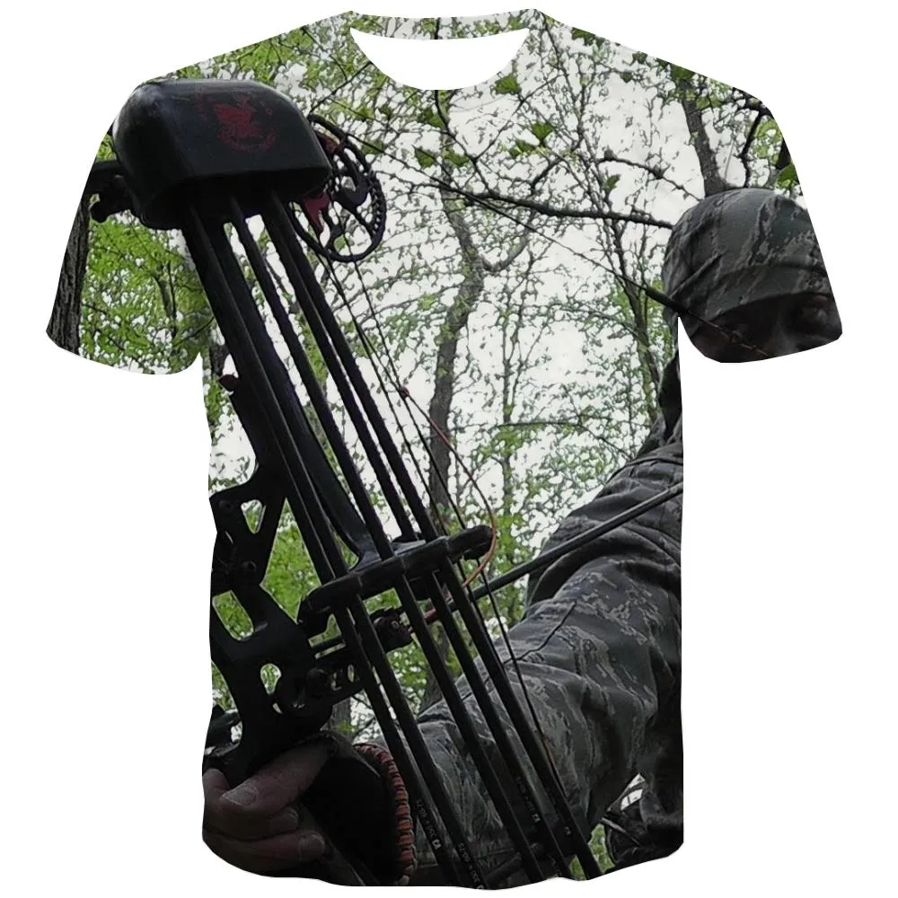 Hunting T-shirt Men Jungle Tshirts Casual Deer Tshirts Cool Shooter T shirts Funny Camouflage Tshirt Anime