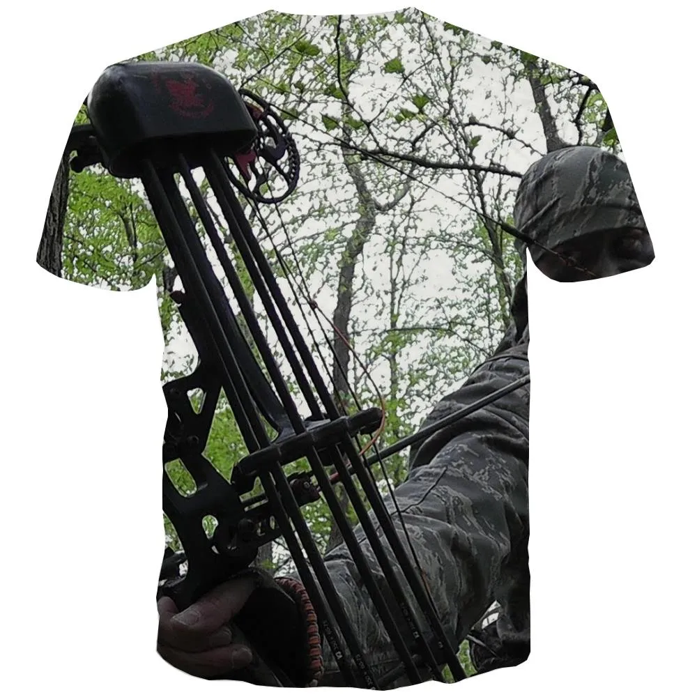 Hunting T-shirt Men Jungle Tshirts Casual Deer Tshirts Cool Shooter T shirts Funny Camouflage Tshirt Anime