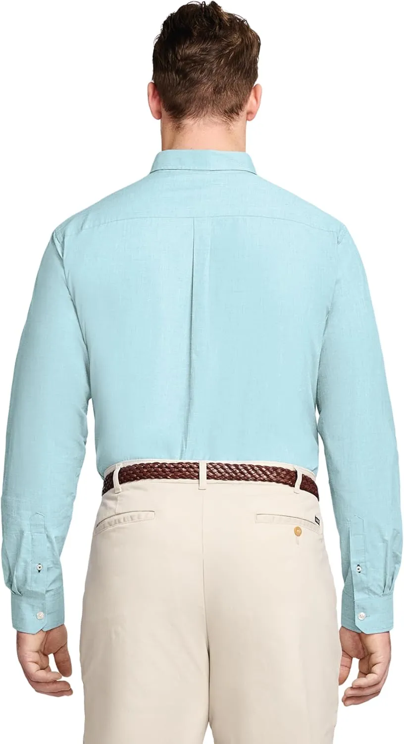 IZOD Men's Big and Tall Button Down Long Sleeve Stretch Performance Solid Shirt