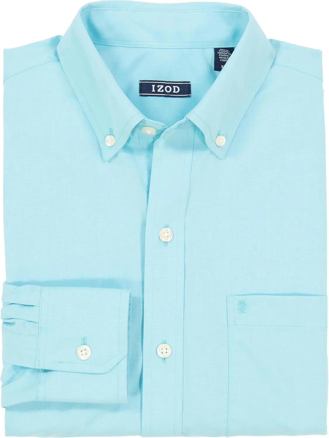 IZOD Men's Big and Tall Button Down Long Sleeve Stretch Performance Solid Shirt