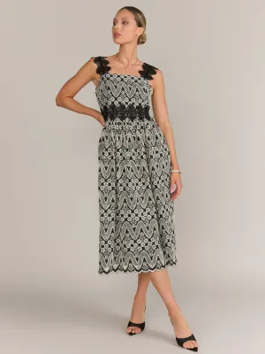 Just Me Sleeveless Zig Zag Lace Dress - Brands We Love