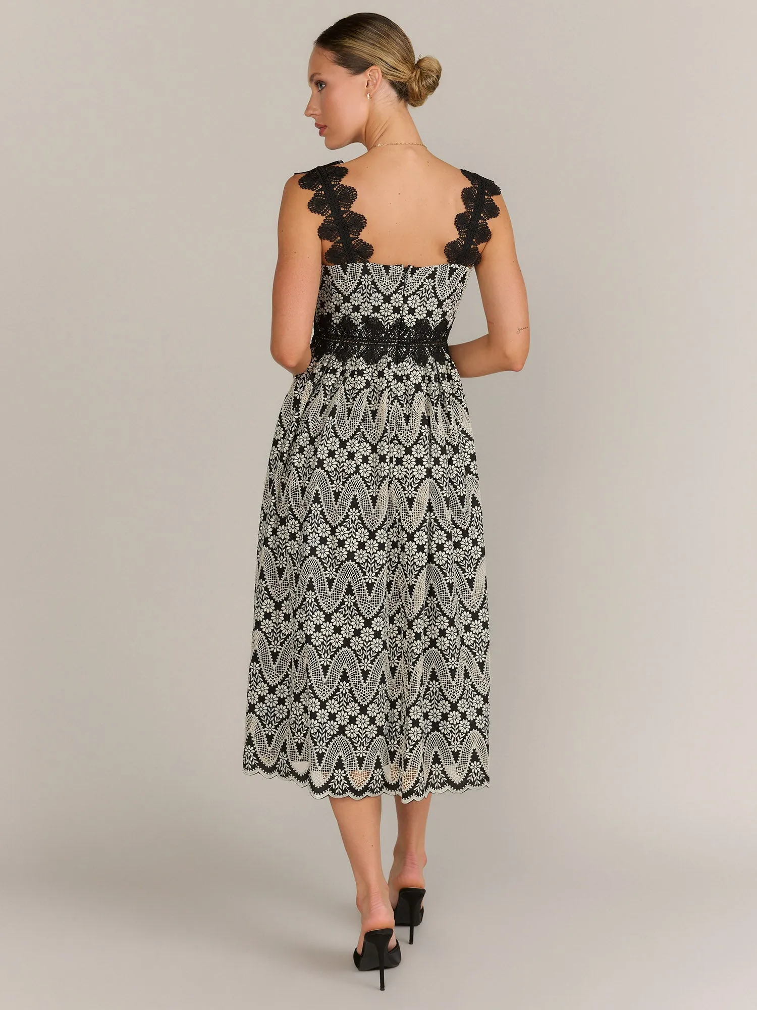 Just Me Sleeveless Zig Zag Lace Dress - Brands We Love