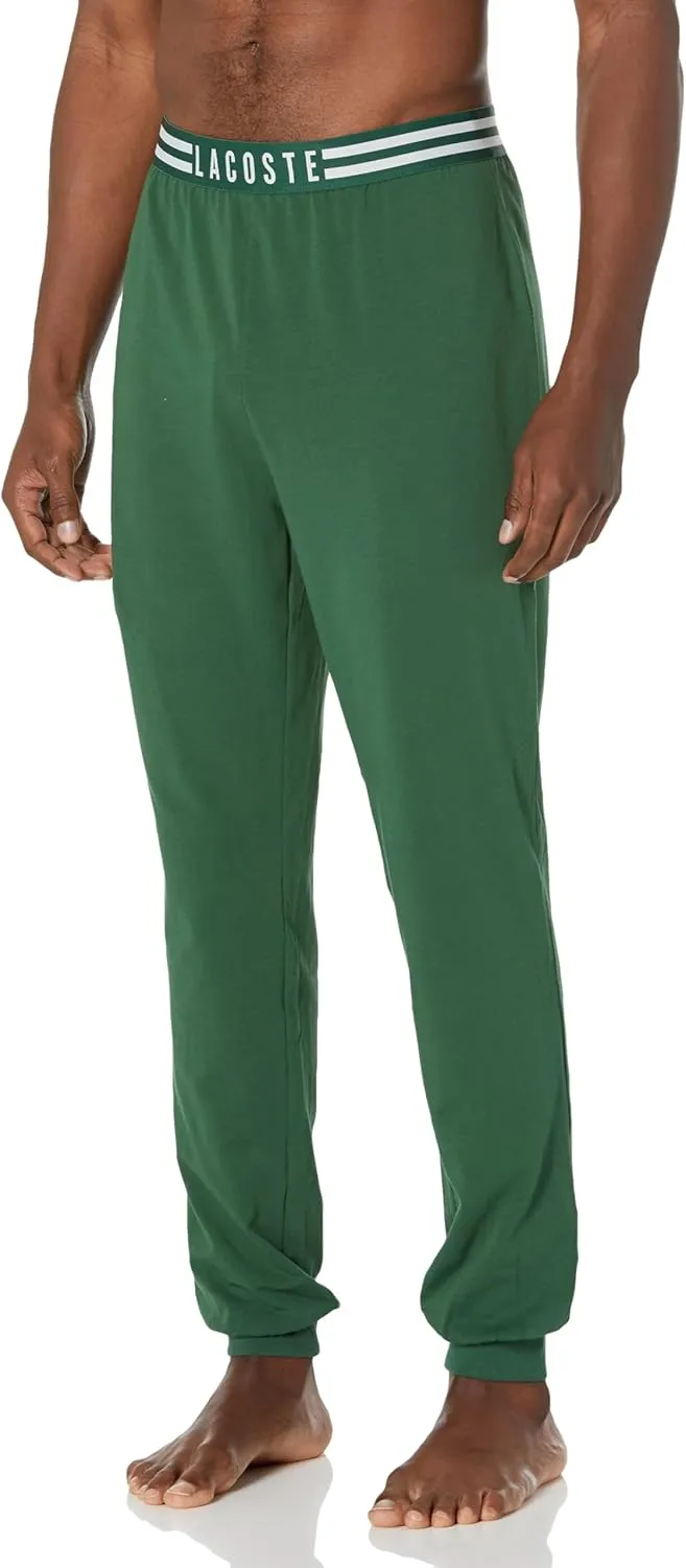 Lacoste Men's Pajama Set with Contrast Logo Print Pants