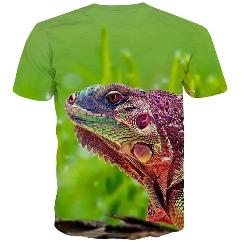 Lizard T-shirt Men Animal Tshirt Printed Harajuku T-shirts 3d Green Funny T shirts