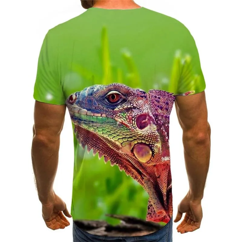 Lizard T-shirt Men Animal Tshirt Printed Harajuku T-shirts 3d Green Funny T shirts