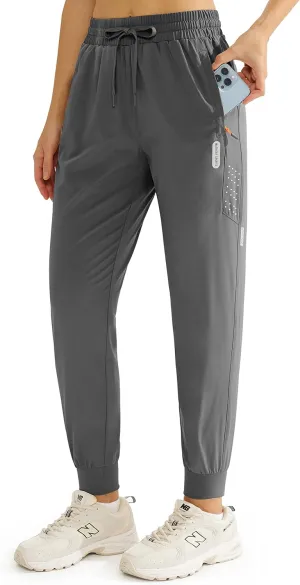 MASKERT Women's Cargo Joggers Quick Dry Lightweight Hiking Pants with Pockets for Lounge Casual Workout Outdoor Athletic