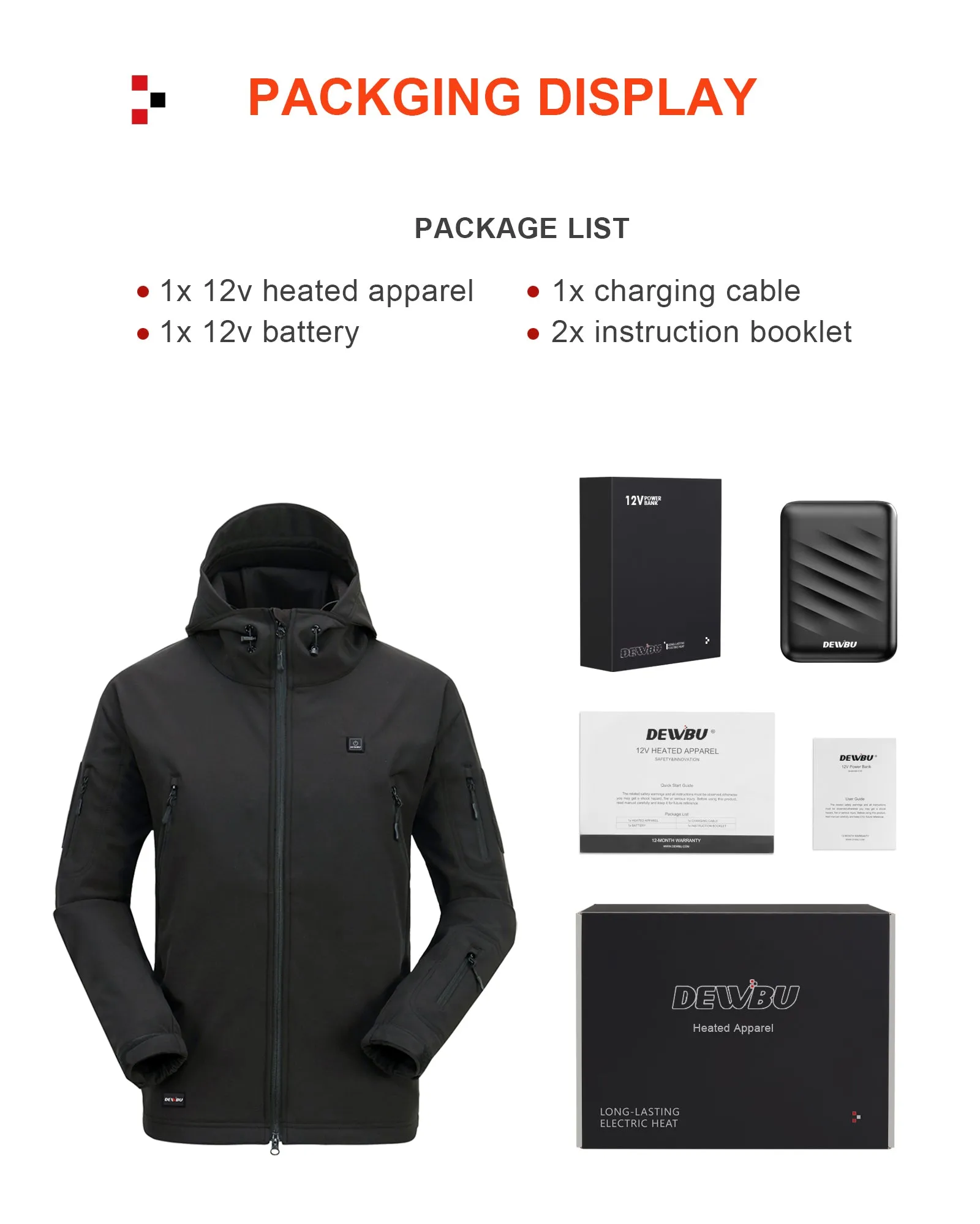 Men's Soft Shell Heated Jacket With 12V Battery Pack - Light Gray