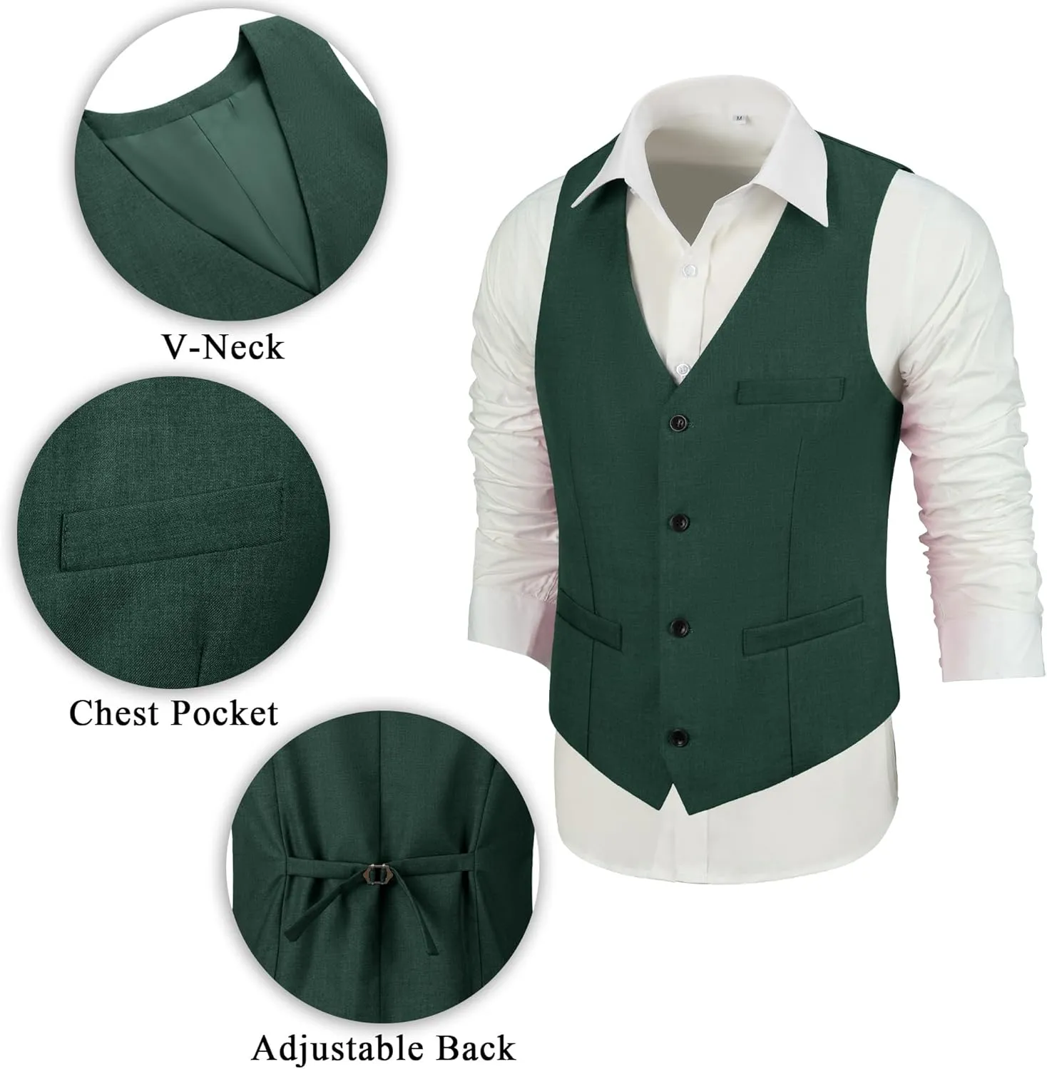 Mens Suit 3 Piece Slim Fit Suit for Men One Button Shawl Lapel Tuxedo Blazer Vest Pant for Wedding Business Prom