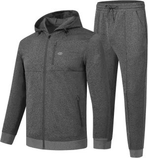 MoFiz Men's Tracksuits Set Full Zip Running Sweatsuit For Men Long Sleeve Causal 2 Piece Outfits Jogging Suits