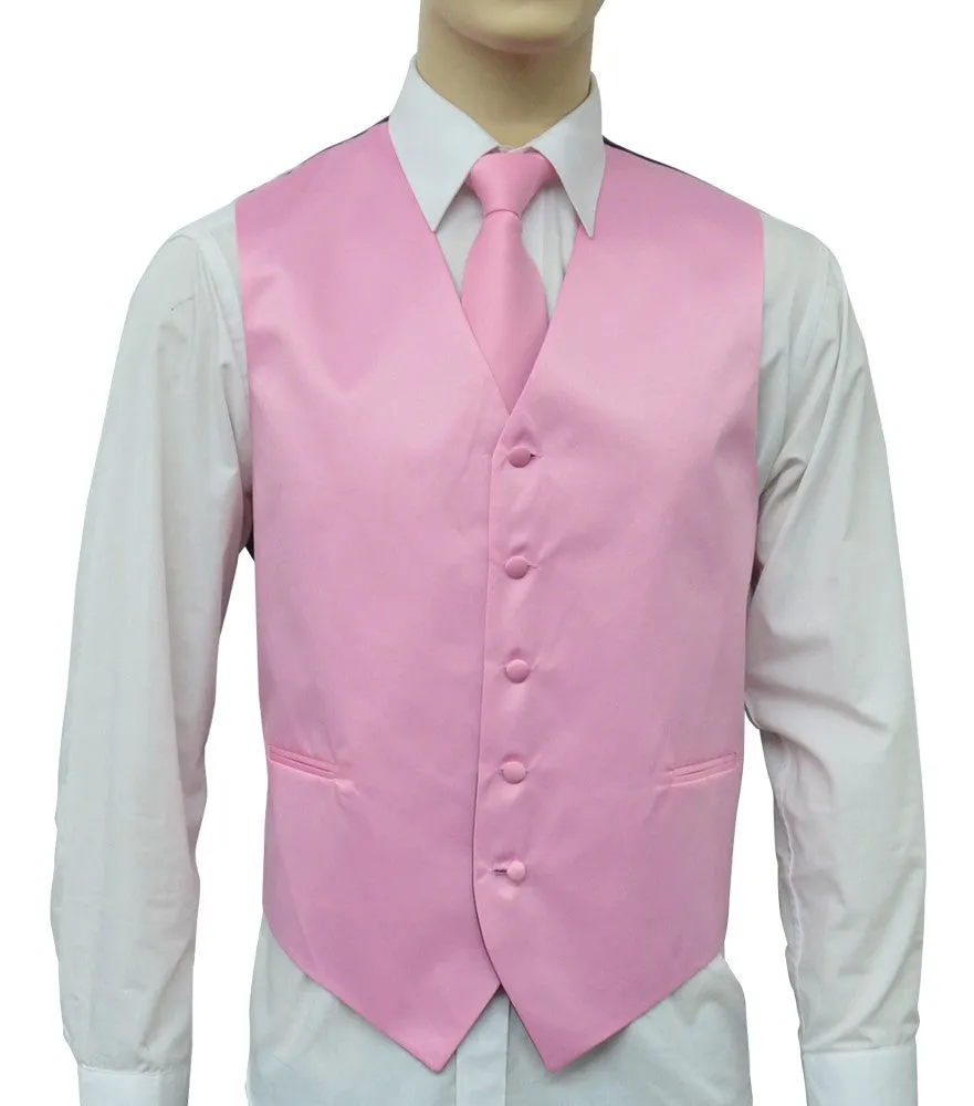 Pink Vest and Tie Set