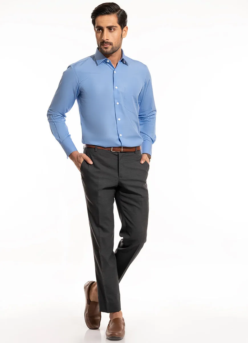 Plain Twill-Light Blue, 100% Super Fine 2-Ply (140/2) Cotton Formal Shirts
