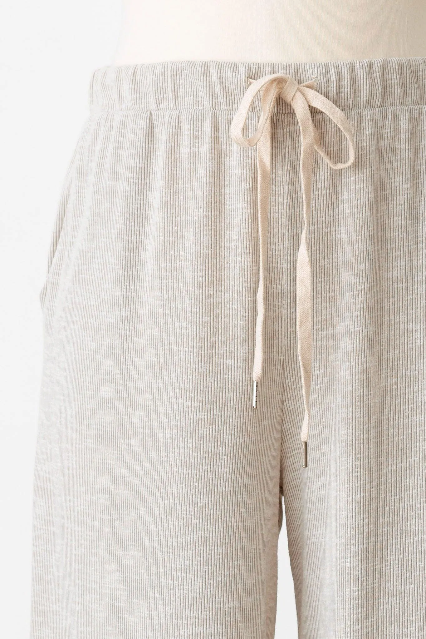 Plus Size Ribbed Self Tie Pants