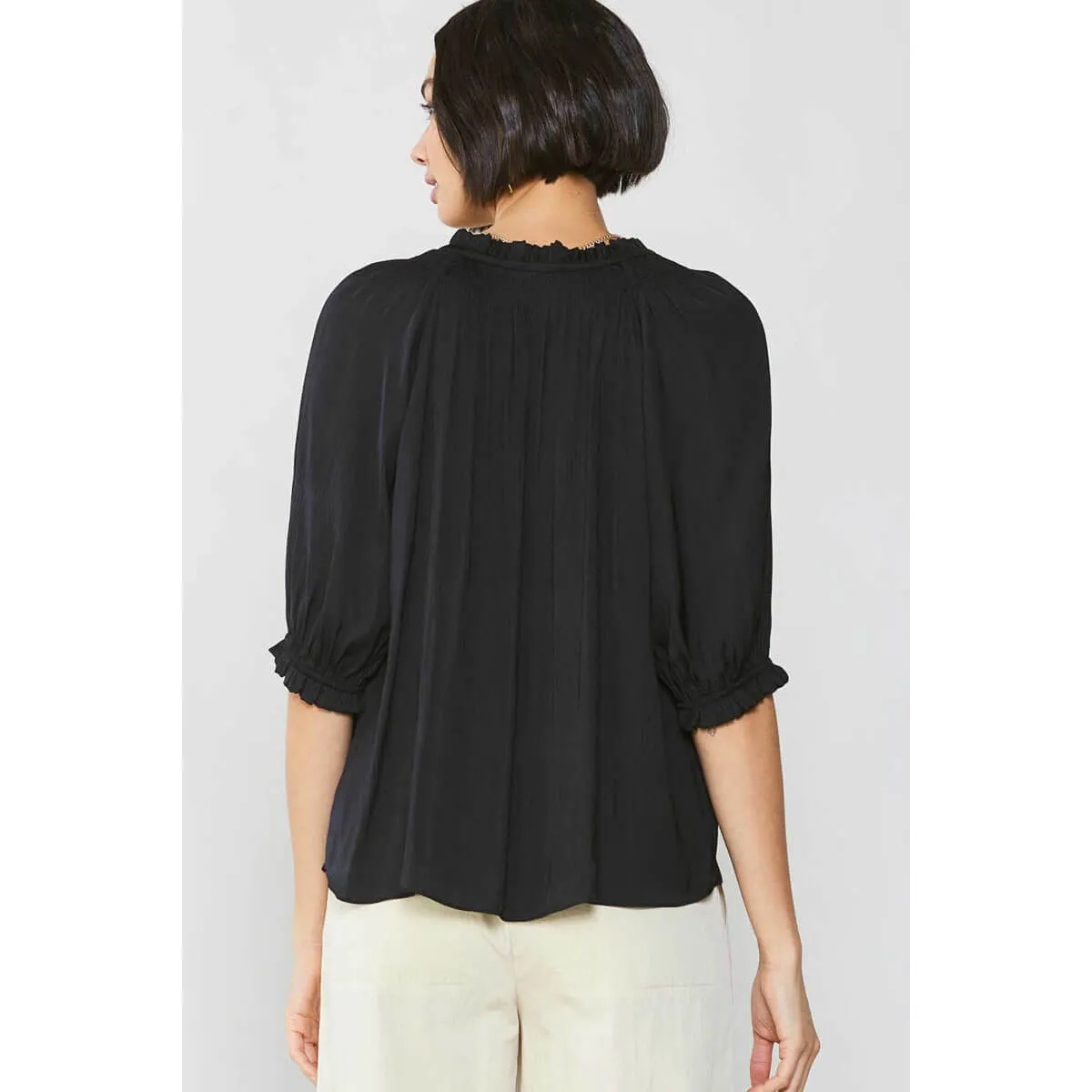Short Sleeve Tie Front Top