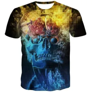 Skull T shirts Men Punk Shirt Print Hip Hop Tshirts Novelty Funny Tshirt Anime Colorful Tshirts Casual Short Sleeve Fashion Mens