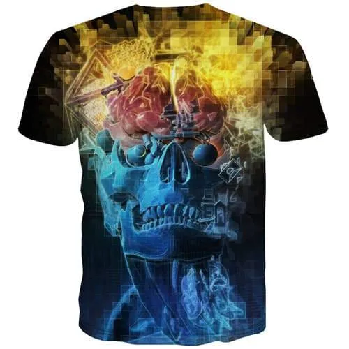Skull T shirts Men Punk Shirt Print Hip Hop Tshirts Novelty Funny Tshirt Anime Colorful Tshirts Casual Short Sleeve Fashion Mens