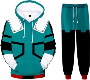 Unisex Adult Hoodie and Sweatpants Anime Cosplay Sweatshirt Pants Set Joggers
